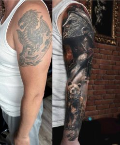 Tatöwierte Hand Cover-Up